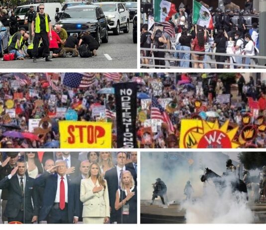 Fiesta militar de Trump queda opacada por homicidios y protestas masivas en EE.UU.