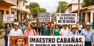 Honrar al represor: el error político que exhibe la fragilidad ideológica en Guerrero Manifestación en Atoyac de Álvarez en memoria de Lucio Cabañas, en protesta por el homenaje oficial a Rubén Figueroa.