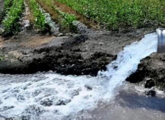 Por qué es justa y urgente una Ley de Aguas que ponga fin a la mercantilización del recurso Vista de infraestructura hídrica en México con depósitos de agua y zonas agrícolas, representando la administración estatal del recurso.