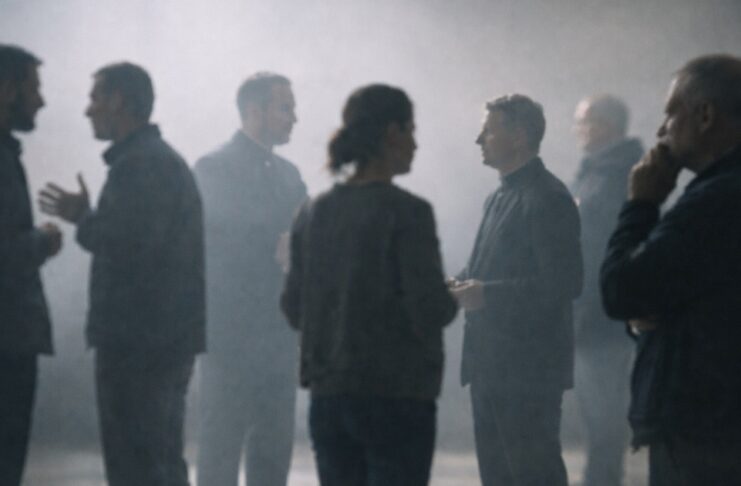 Iglesias ante la invasión a Venezuela: unas aplaudieron, otras callaron y algunas denunciaron Personas desenfocadas conversando en un espacio cerrado, con ambiente sobrio y tonos neutros, que sugieren diversidad de opiniones y reflexión colectiva.