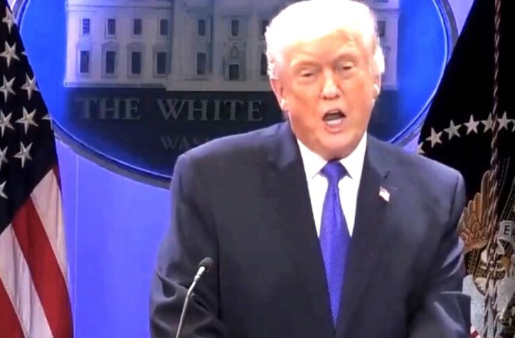 La batalla de los aranceles en Estados Unidos. Lo que decidió la Corte, lo que respondió Trump Donald Trump habla desde la Casa Blanca durante un mensaje oficial sobre la decisión de la Suprema Corte en materia de aranceles y la aplicación de nuevas tarifas comerciales.