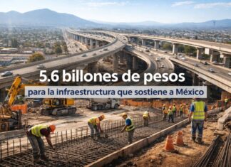 Plan de inversión pública-privada 2026-2030: 5.6 billones de pesos para reactivar el desarrollo nacional Distribuidor vial de varios niveles en construcción, con trabajadores y maquinaria pesada, como representación de la infraestructura estratégica que el Estado busca impulsar mediante inversión pública-privada.
