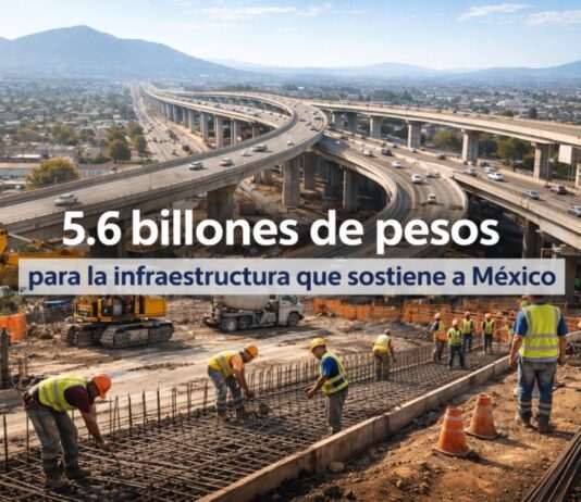 Plan de inversión pública-privada 2026-2030: 5.6 billones de pesos para reactivar el desarrollo nacional Distribuidor vial de varios niveles en construcción, con trabajadores y maquinaria pesada, como representación de la infraestructura estratégica que el Estado busca impulsar mediante inversión pública-privada.