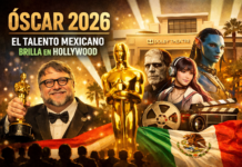 Óscar 2026: el cine mundial celebra a sus ganadores y el talento mexicano vuelve a destacar Imagen conceptual sobre los Premios Óscar 2026 con la estatuilla dorada al centro, el Dolby Theatre de Hollywood al fondo y elementos que representan la participación del talento mexicano en la industria cinematográfica internacional.