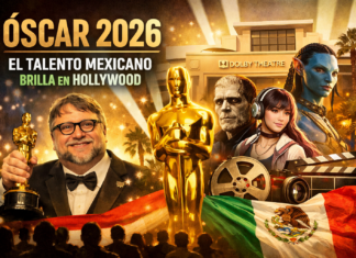 Óscar 2026: el cine mundial celebra a sus ganadores y el talento mexicano vuelve a destacar Imagen conceptual sobre los Premios Óscar 2026 con la estatuilla dorada al centro, el Dolby Theatre de Hollywood al fondo y elementos que representan la participación del talento mexicano en la industria cinematográfica internacional.