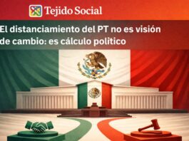 La 4T ante su mayor prueba: no perderse en la política que prometió transformar Ilustración del Congreso mexicano con dos caminos simbólicos: uno representado por un apretón de manos (negociación) y otro por un mazo (decisión institucional), sobre fondo de la bandera nacional.