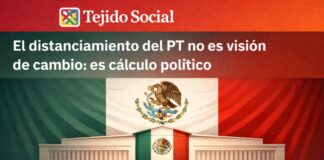 La 4T ante su mayor prueba: no perderse en la política que prometió transformar Ilustración del Congreso mexicano con dos caminos simbólicos: uno representado por un apretón de manos (negociación) y otro por un mazo (decisión institucional), sobre fondo de la bandera nacional.