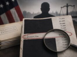 Si no hay pruebas, ¿por qué crece la narrativa de culpabilidad contra Rubén Rocha Moya? Imagen editorial de un documento parcialmente testado con la palabra “Juanito” y una cifra señalada, en contexto de debate político y jurídico sobre la solicitud de extradición contra Rubén Rocha Moya.