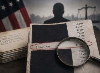 Si no hay pruebas, ¿por qué crece la narrativa de culpabilidad contra Rubén Rocha Moya? Imagen editorial de un documento parcialmente testado con la palabra “Juanito” y una cifra señalada, en contexto de debate político y jurídico sobre la solicitud de extradición contra Rubén Rocha Moya.