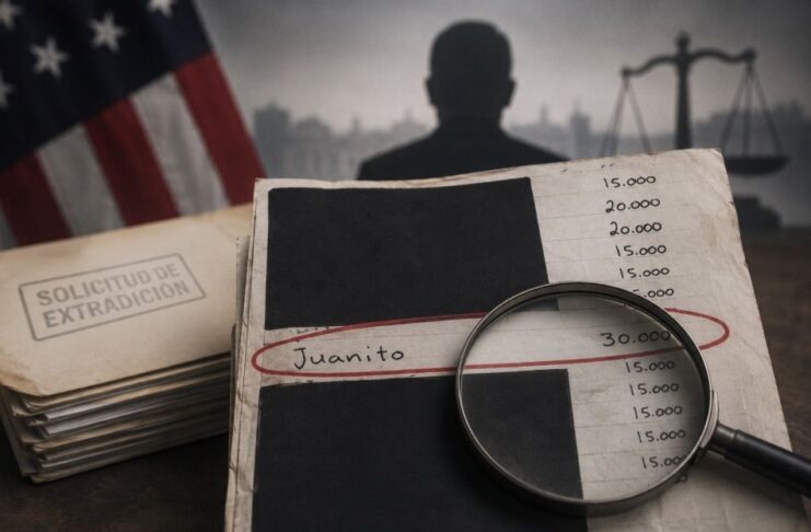 Si no hay pruebas, ¿por qué crece la narrativa de culpabilidad contra Rubén Rocha Moya? Imagen editorial de un documento parcialmente testado con la palabra “Juanito” y una cifra señalada, en contexto de debate político y jurídico sobre la solicitud de extradición contra Rubén Rocha Moya.
