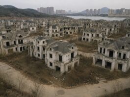 La maternidad en descenso: menos hijos, más envejecimiento y una inmigración cada vez más necesaria Imagen conceptual de una ciudad fantasma con viviendas abandonadas y paisaje urbano vacío, utilizada para ilustrar la crisis demográfica y la caída de la natalidad.