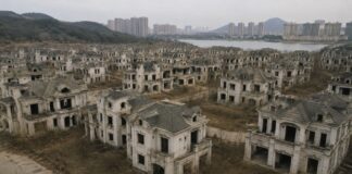 La maternidad en descenso: menos hijos, más envejecimiento y una inmigración cada vez más necesaria Imagen conceptual de una ciudad fantasma con viviendas abandonadas y paisaje urbano vacío, utilizada para ilustrar la crisis demográfica y la caída de la natalidad.