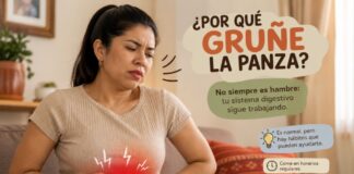 ¿Por qué “gruñe” la panza? La explicación detrás de uno de los sonidos más incómodos del cuerpo Persona sujetándose ligeramente el abdomen mientras escucha sonidos estomacales en un entorno silencioso.