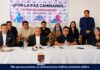 ¿Qué significa la caminata convocada por iglesias en Querétaro? Rueda de prensa en Querétaro donde representantes católicos y evangélicos anuncian la caminata del 16 de mayo frente a un cartel con mensajes sobre paz y familia.