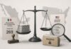 Sheinbaum recuerda que EU mantiene pendientes 269 solicitudes de extradición hechas por México desde 2018 Ilustración conceptual con una balanza judicial entre México y Estados Unidos, expedientes de extradición y documentos relacionados con pruebas y debido proceso.