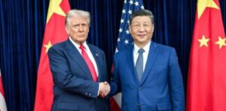 Trump llega a China debilitado: la visita a Pekín que puede redefinir el equilibrio mundial Donald Trump y Xi Jinping durante una reunión diplomática, en medio de la creciente tensión geopolítica entre Estados Unidos y China.