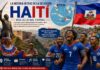 La historia detrás de la selección: Haití, la nación que conquistó su libertad Composición ilustrativa sobre Haití con la bandera nacional, un mapa del Caribe que muestra su ubicación geográfica, referencias a la independencia haitiana, expresiones culturales tradicionales y la selección nacional de futbol.