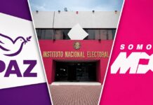 INE aprueba dos nuevos partidos políticos rumbo a 2027; así queda el nuevo mapa partidista Composición con el edificio del Instituto Nacional Electoral al centro y los logotipos de Partido Paz y Somos México a los costados.