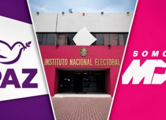 INE aprueba dos nuevos partidos políticos rumbo a 2027; así queda el nuevo mapa partidista Composición con el edificio del Instituto Nacional Electoral al centro y los logotipos de Partido Paz y Somos México a los costados.