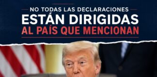 Cuando Trump habla de México, no siempre le habla a México Donald Trump durante una declaración oficial en la Casa Blanca, sentado frente a su escritorio mientras aborda temas relacionados con México, Canadá y la seguridad fronteriza.