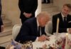 Estados Unidos e Irán formalizan acuerdo para poner fin a la guerra y abrir una nueva etapa de negociaciones Donald Trump firma el acuerdo de entendimiento entre Estados Unidos e Irán durante una cena oficial tras la cumbre del G-7.
