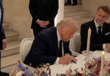 Estados Unidos e Irán formalizan acuerdo para poner fin a la guerra y abrir una nueva etapa de negociaciones Donald Trump firma el acuerdo de entendimiento entre Estados Unidos e Irán durante una cena oficial tras la cumbre del G-7.