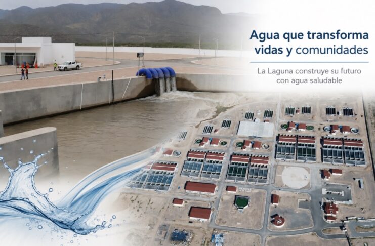 Agua Saludable para La Laguna: un problema histórico obligó a cambiar la forma de abastecer de agua a toda una región Infraestructura del proyecto Agua Saludable para La Laguna, con la obra de captación de agua y la planta potabilizadora que abastecen a la Comarca Lagunera.