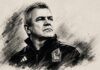 Javier Aguirre: una despedida en paz, pero también con tareas pendientes Ilustración artística en blanco y negro de Javier Aguirre, con estilo de trazos a lápiz y alto contraste, inspirada en los retratos icónicos de figuras históricas, como homenaje a su trayectoria con la Selección Mexicana.