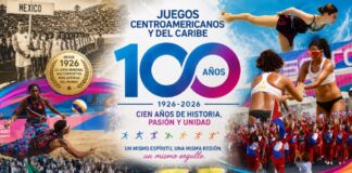 Los Juegos Centroamericanos y del Caribe cumplen cien años y siguen siendo una de las grandes competencias deportivas del continente Collage conmemorativo por los 100 años de los Juegos Centroamericanos y del Caribe, con atletas de distintas disciplinas, delegaciones de México y Cuba, el estadio de Santo Domingo 2026, la mascota oficial y el emblema del centenario.