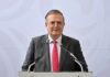 Estados Unidos mantiene vigente el T-MEC hasta 2036 y activa el mecanismo de revisión anual previsto en el tratado Marcelo Ebrard durante una conferencia de prensa, detrás de un podio con dos micrófonos, al explicar la continuidad del T-MEC y el mecanismo de revisión anual previsto en el tratado