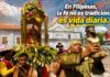 Filipinas: uno de los países más religiosos del mundo, donde la fe cristiana sigue siendo parte de la vida cotidiana Procesión religiosa en Filipinas con fieles portando imágenes sagradas frente a una iglesia durante una celebración católica.
