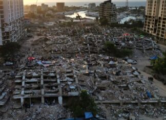 Venezuela enfrenta emergencia nacional tras doble sismo: muertos superan los 3 mil 800 Vista aérea de varios edificios colapsados y extensas áreas cubiertas por escombros tras el doble terremoto ocurrido en Venezuela.