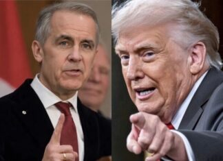 Canadá, México y el costo de desafiar a Estados Unidos Mark Carney, primer ministro de Canadá, y Donald Trump, presidente de Estados Unidos, durante la disputa comercial entre ambos países.