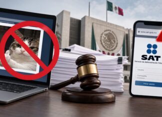 No existe una “Ley Antimemes”: lo que dice realmente la reforma Ilustración sobre la llamada Ley Antimemes con una computadora, un teléfono que simula un sitio gubernamental, documentos y un mazo judicial.
