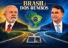 Brasil decidirá por un margen estrecho un rumbo de alcance continental Composición de Lula a la izquierda y Flávio Bolsonaro a la derecha, con el mapa de Brasil y un camino bifurcado al centro.