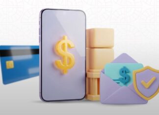 Ley de Pagos Digitales: lo que necesita saber la tiendita y su relación con el SAT Ilustración de un teléfono con símbolo de dinero, tarjeta bancaria, monedas y un escudo con marca de verificación.