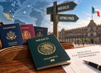Nacionalidad única para gobernar: lo que cambia con la reforma constitucional Pasaporte mexicano junto a pasaportes extranjeros y un documento de renuncia a la nacionalidad, como representación de la reforma sobre nacionalidad única para gobernar.