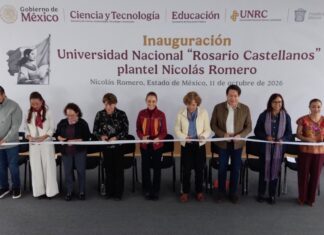 Sheinbaum inaugura sede de la Rosario Castellanos en Nicolás Romero: una universidad que crece en México Corte de listón durante la inauguración del plantel Nicolás Romero de la Universidad Nacional Rosario Castellanos.
